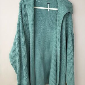 Free People Teal Knit Cardigan